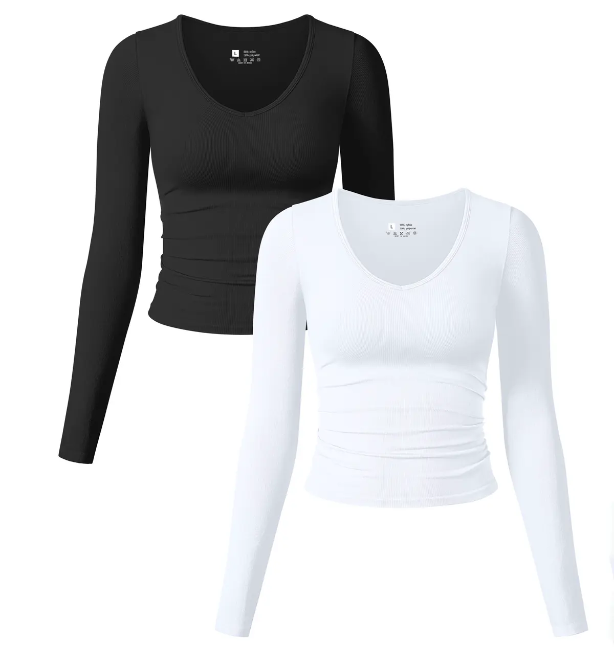 High Quality Seamless Yoga Tight Top V-Neck Long Sleeved Sports Top Breathable and Lightweight Plus Size Available