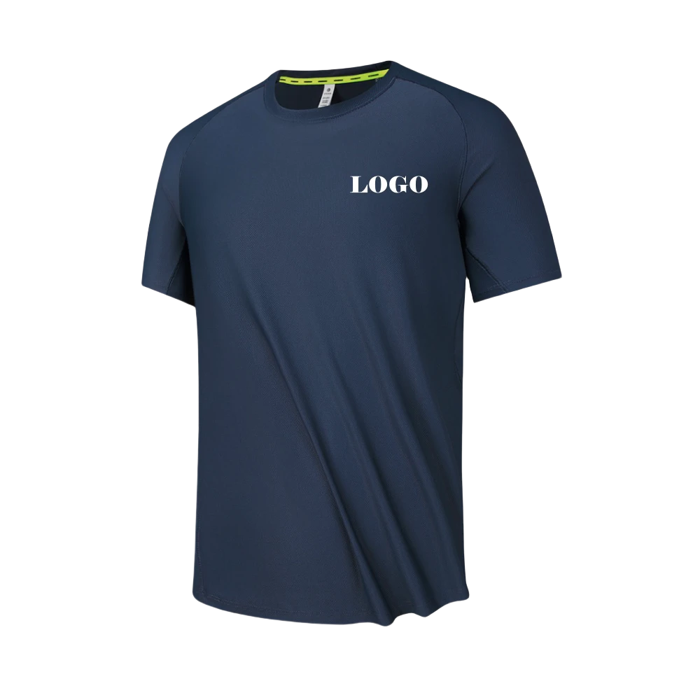 2025 Unisex Fast Dry Gym T-Shirt Nylon Spandex Plus Size Customizable Logo Knitted Fabric Men's & Women's Design Blank
