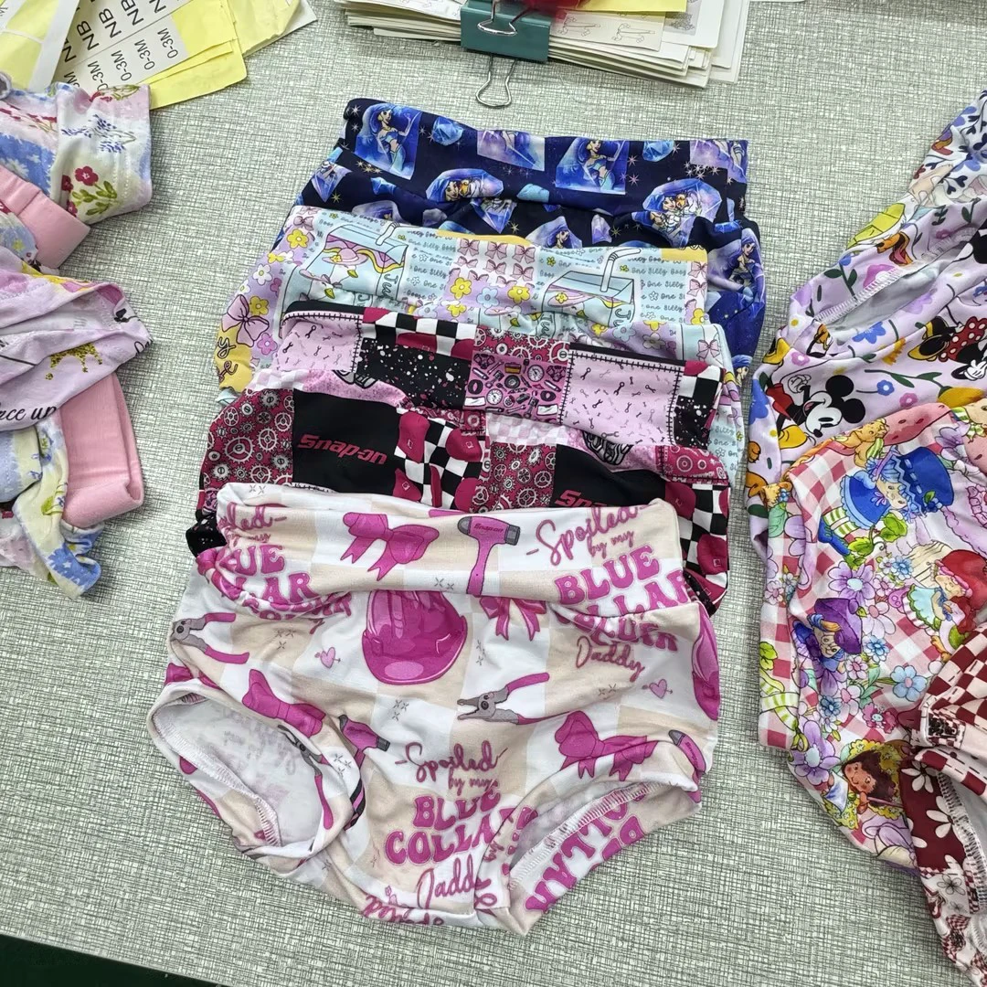 RTS Western Printed Girls' Underwear Breathable Comfortable Spandex/Cotton/Bamboo Fiber Size 110(3-4) Washable Mystery Box