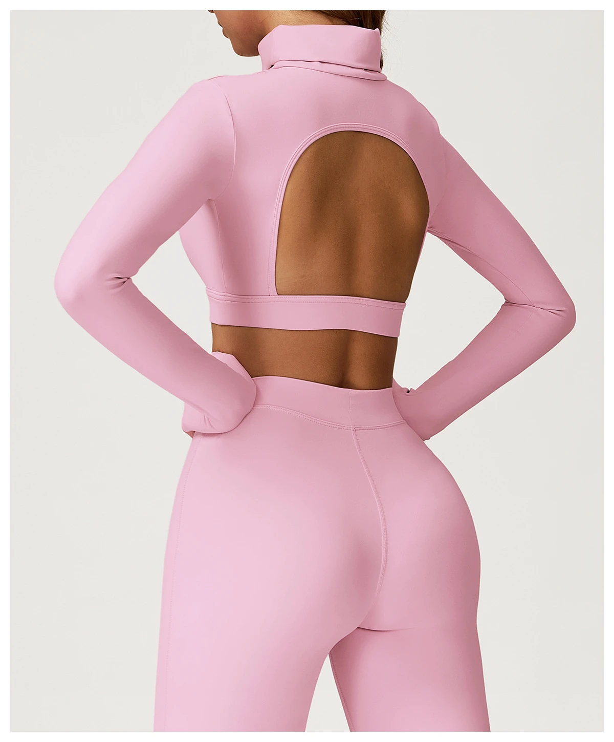 Exercise Yoga Workout Training Fitness Gym Top Long Sleeves High Neck Crew Popular Stand Collar Running Track Padded One Piece