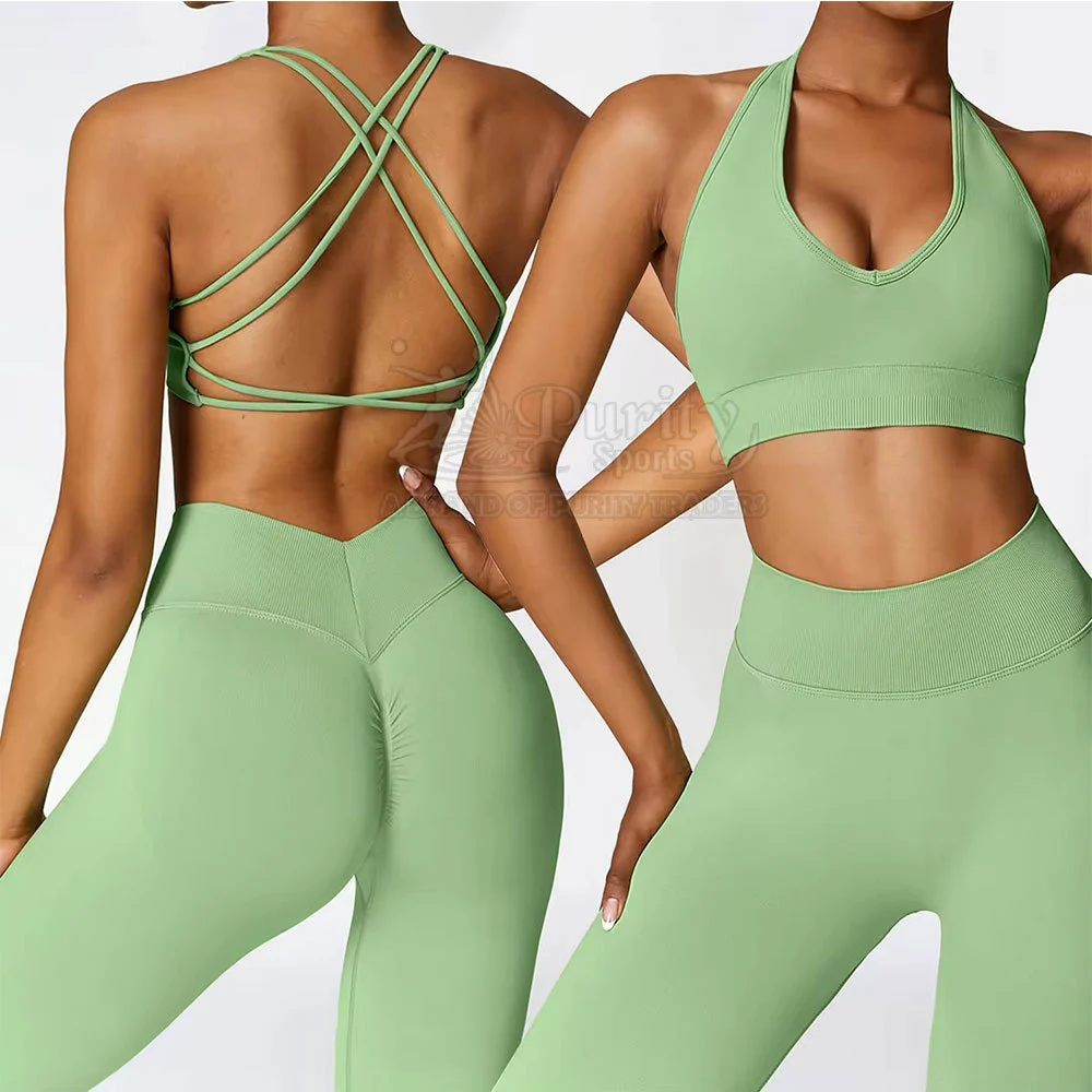 Wholesale Sale Quick Dry Women Yoga Set Cotton High Waist Women Yoga Set For Online Sale