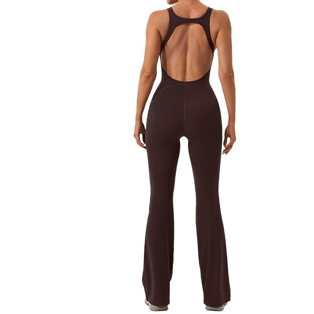 New Women'S Hollow-Out Yoga Sport Jumpsuit Custom Logo Printing Beautiful Back Tight Fitness Suit Pilates Yoga Dress