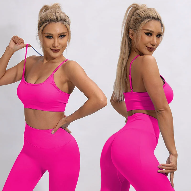 New Seamless Yoga Set Activewear Summer Yoga Workout Outfits for Women 2 Piece Seamless Sexy Sports Bra Leggings Sets Gymwear