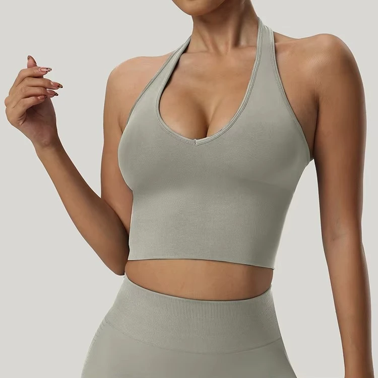 High Quality Latest Design Wholesale Women's Yoga Top Tank Custom Front Breathable Lightweight Eco-Friendly Polyester Spandex