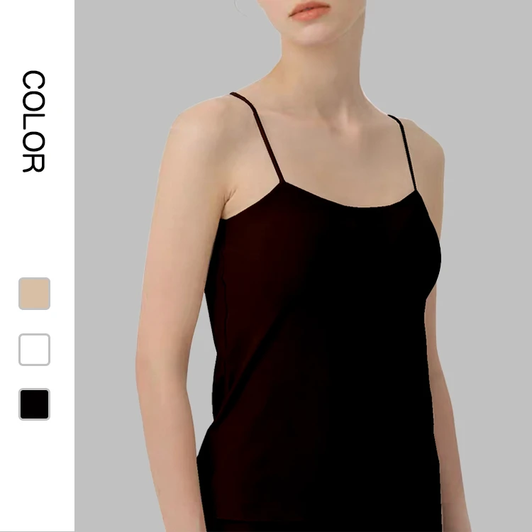 Women's Seamless Knitted Nylon Spandex Casual Solid Removable Pads Breathable Cami Top Built-in Bra Yoga Sports Low Impact Quick
