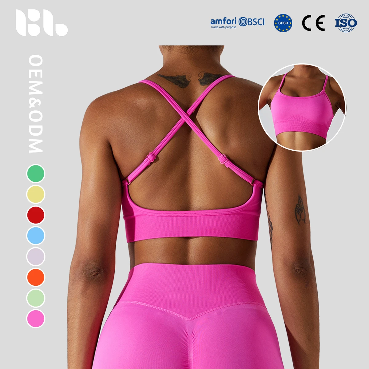Cross-border New Seamless High Support Crisscross Straps Women's Sports Bra for Yoga & Outdoor Running Fitness