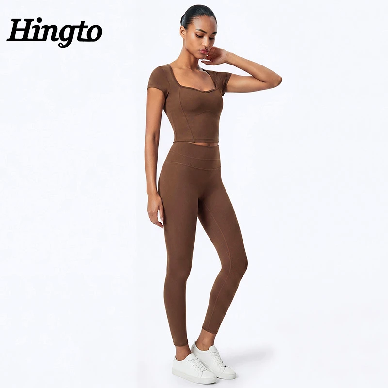 Boutique Quality Soft Butter Yoga Set Women 2 Piece Workout Outfits Tummy Control Crop Top Leggings Fitness Apparel Bulk Factory