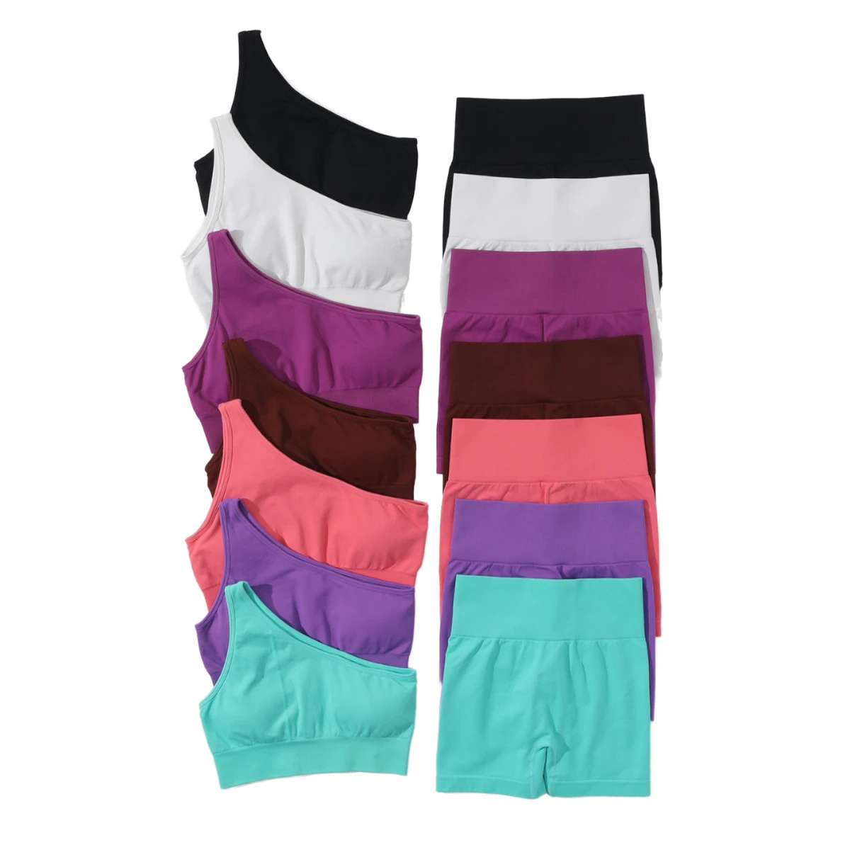 Custom Women 5 Piece Gym Seamless Yoga Set Long Sleeve Crop Top High Waist Leggings Quick Dry Breathable Sports Fitness Sets