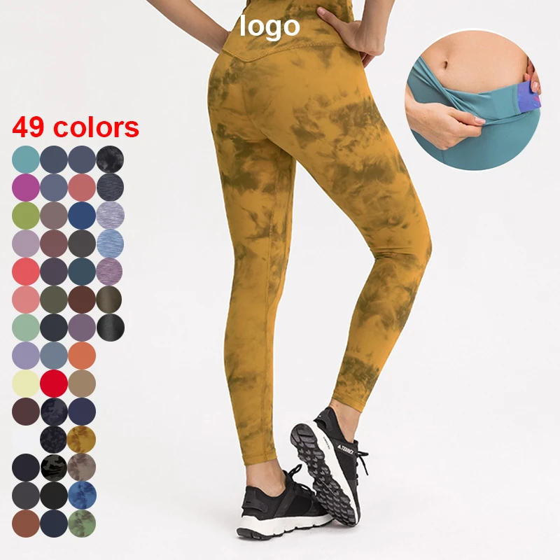 Custom Solid Full Length High Waist Align Soft Breathable Quick Dry Plus Size Workout Leggings Women Yoga Pants Pocket Seamless