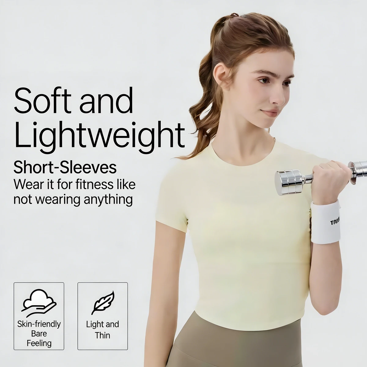 JCX Sweat Absorbing Quick-drying Sports T-shirt Women's Cool-feeling Mesh Breathable Yoga Suit Short-sleeved Pilates