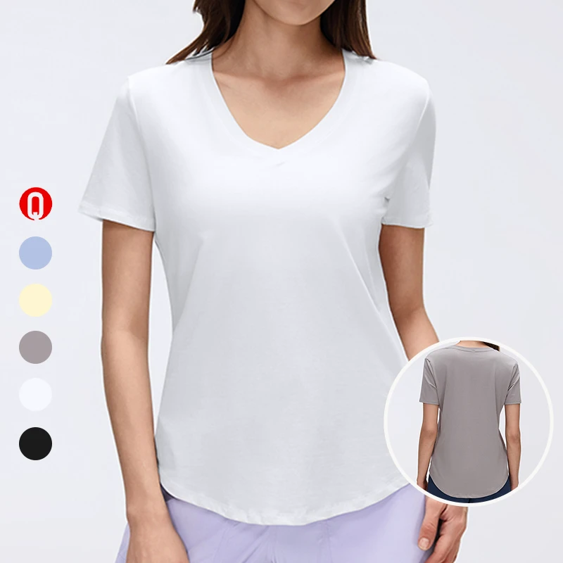 Women's Loose Soft V Neck Workout Sports T Shirt Breathable Casual Loose Fit Yoga Top Running Workout Tee for Women Activewear