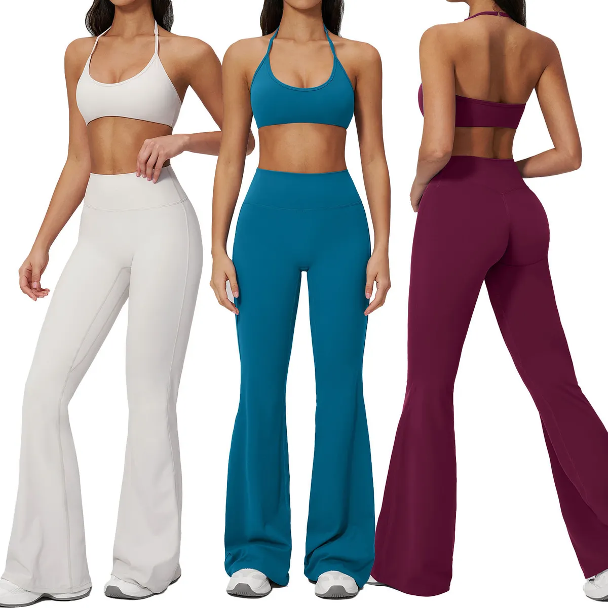 Women Pleated Sports Bra High Waist Butt Lift Tight Leggings Fitness Workout Clothing Yoga Set