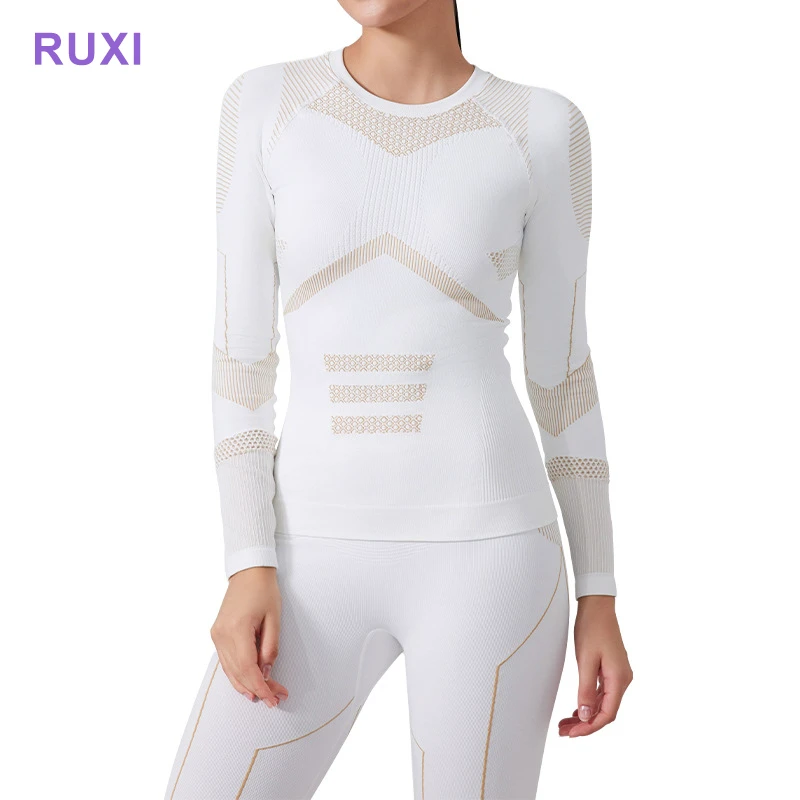 Ladies Running Cycling Yoga Set Functional Tight Fitting Set Women Long Sleeves Yoga Suit for Women