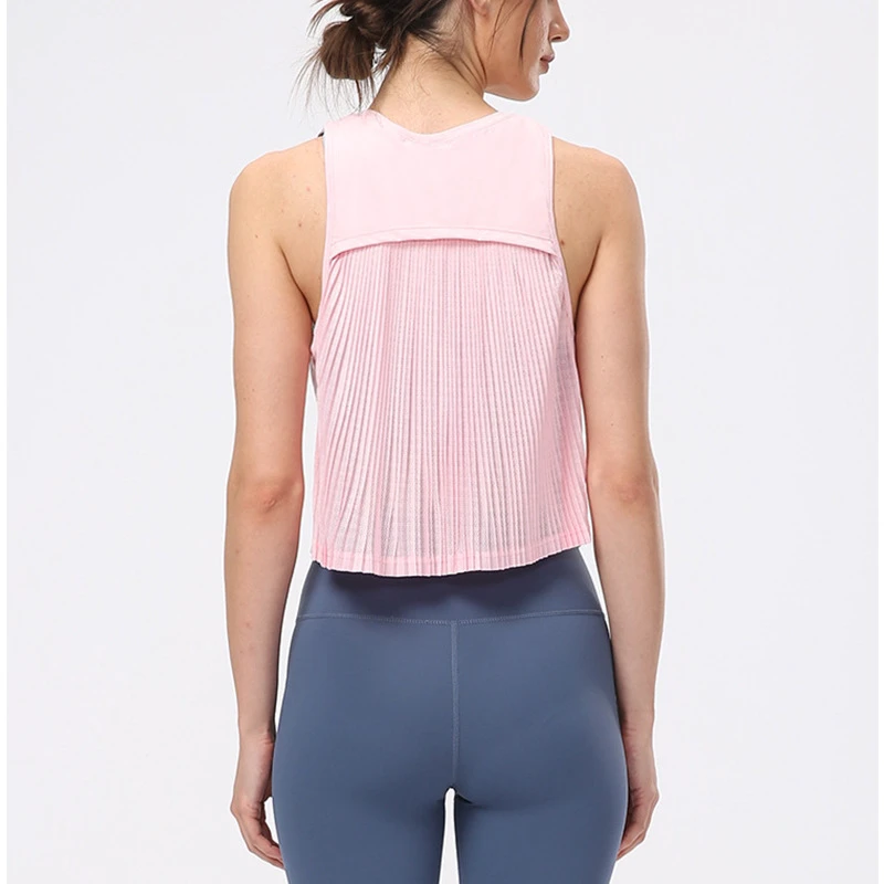 Women's Net Yarn Splicing Tank Tops Loose Sports Shirts for Yoga Gym Fitness Workout Running Gym Tops Women