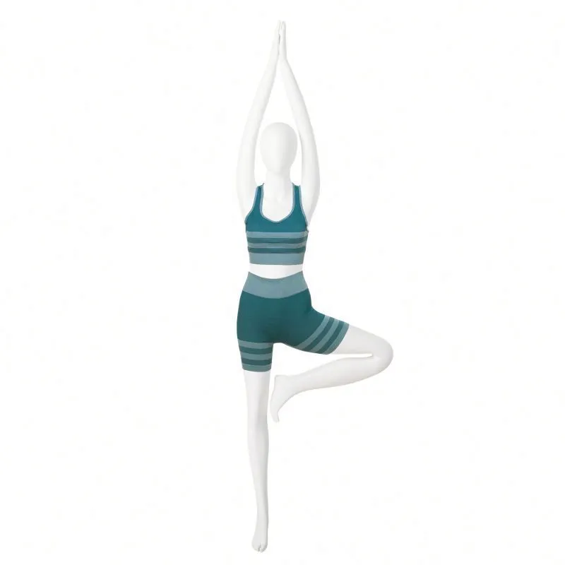 Custom Elastically Ladies Ribbed Active Wear Shaping Fitness Gym Yoga Sport Suit Set