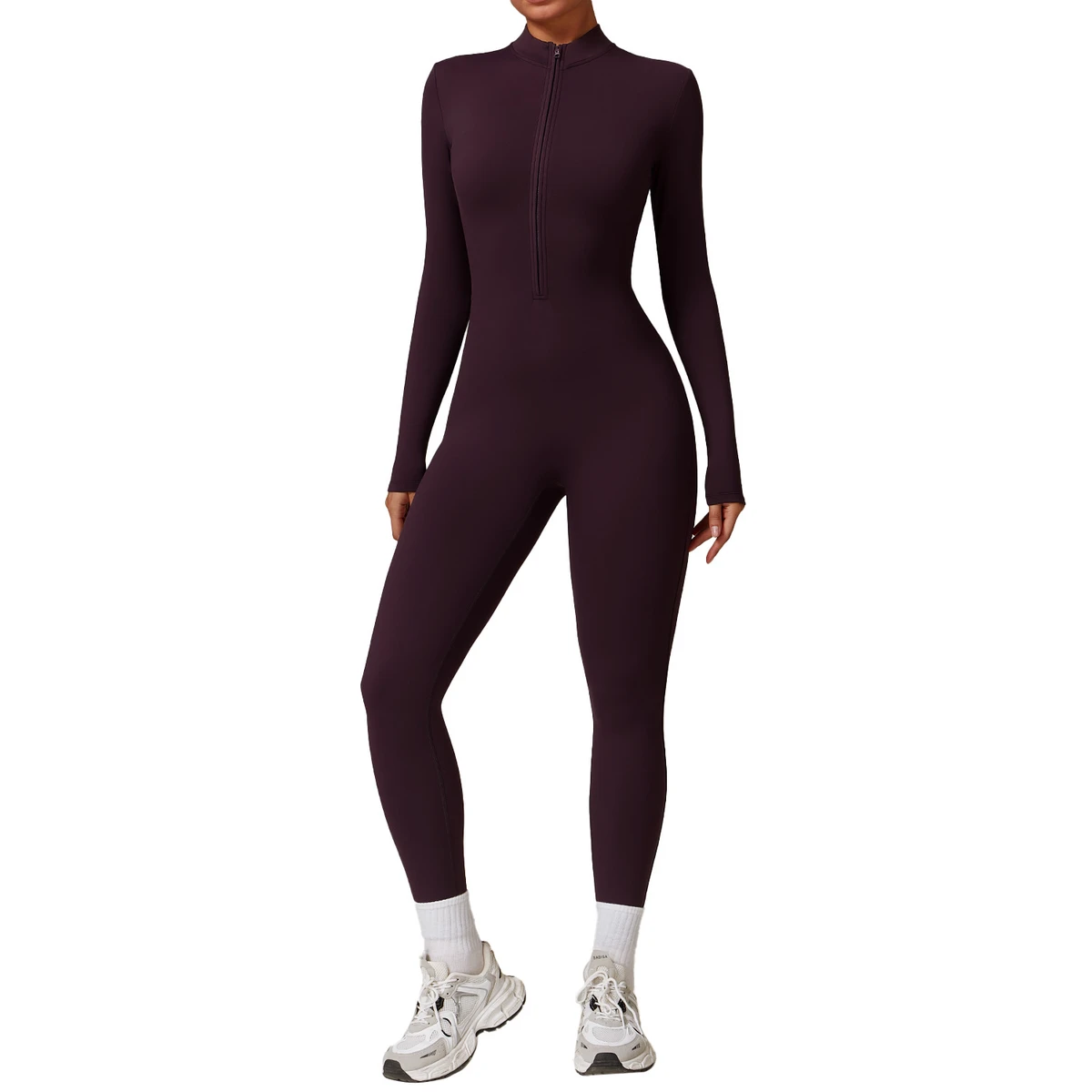 Customized Logo Reversible Seamless One-Piece Yoga Jumpsuit Tight-Fitting Fleece Outdoor Warm Running Fitness Suit Eco-Friendly