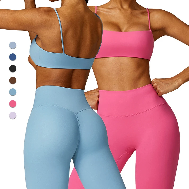 CWX8579 Women's Square-Neck Sports Bra Removable Pads Medium Support Quick Dry Push-up Build Running Yoga Gym Exercise Bra