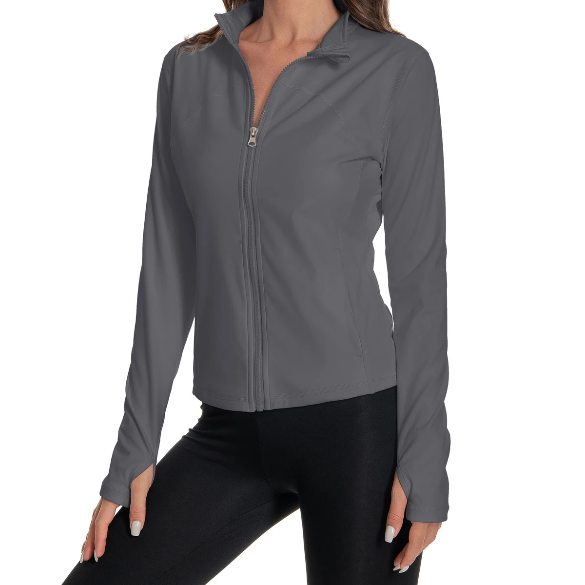 Custom Quick Dry Good Quality Fitness Active Jackets With Zipper Running Workout Women Activewear Yoga Sport Long Sleeve Gym Top