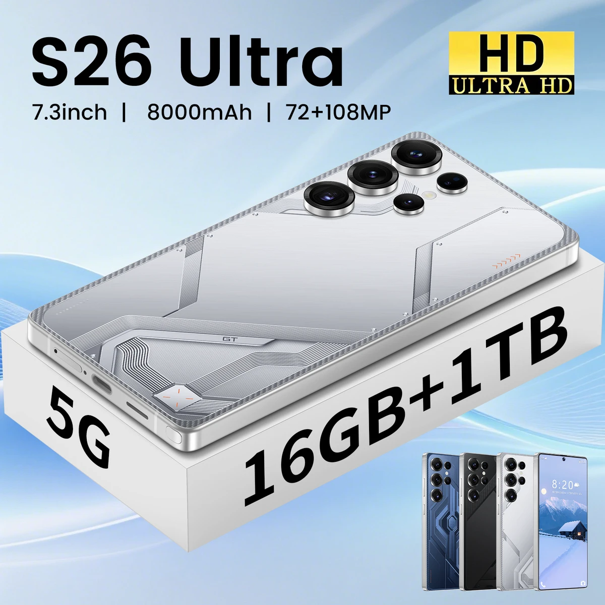 Projector Phone 5G LTE CDMA Smartphone 16GB+1TB 6.9