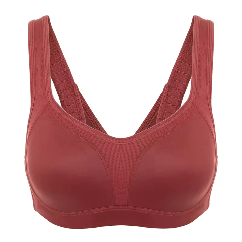 Running Girl High Support Cross Back Strappy Lace Sports Bra Front Logo Breathable Yoga Fitness One Shoulder Crop Women's