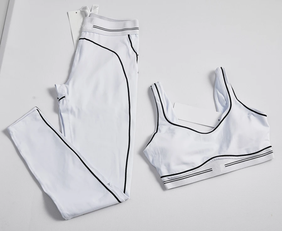 Women's Luxury Designer Yoga 2 Piece Sets Custom High Elastic Waist Sleeveless Top Pants Casual Summer Sports Suit Active Wear