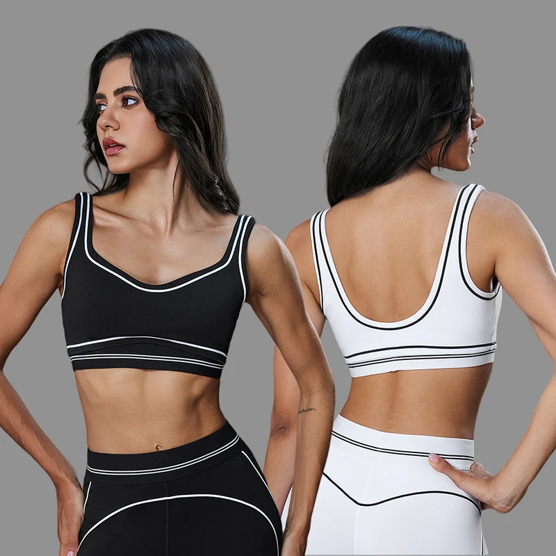 Wholesale Customization Yoga Bra U-shaped Beauty Back Training Fitness Sports Bra Top With Chest Pad For Women