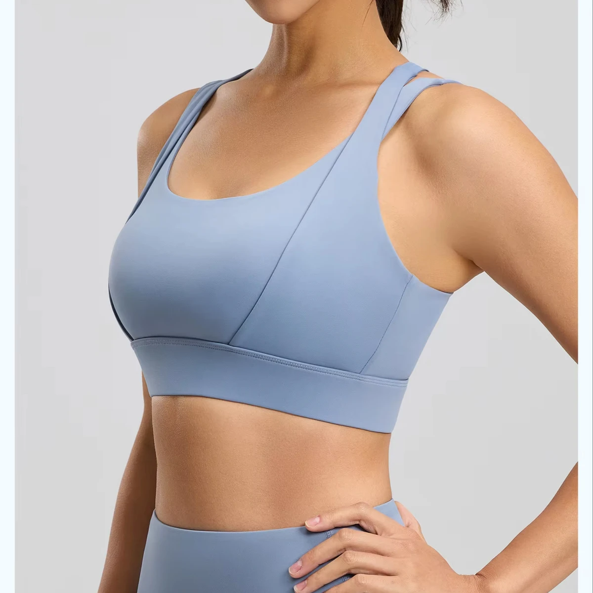 High Performance High Support Shockproof Yoga Sports Bra Front Logo Crisscross Straps Breathable Stretchy Women Fitness Gym Wear