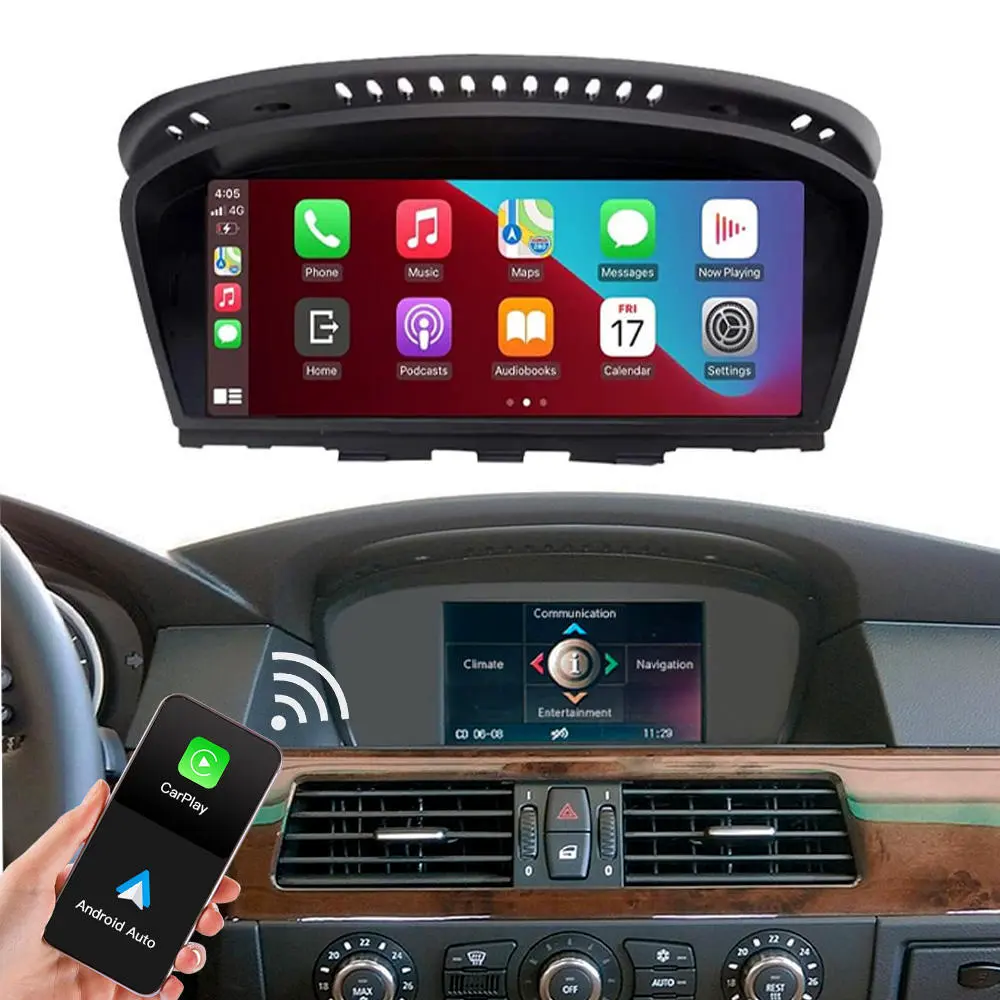 Android Auto Apple Wireless Carplay BMW E60 E61 E70 E87 E90 E92 Dashboard Mount HD Touch Screen Linux System