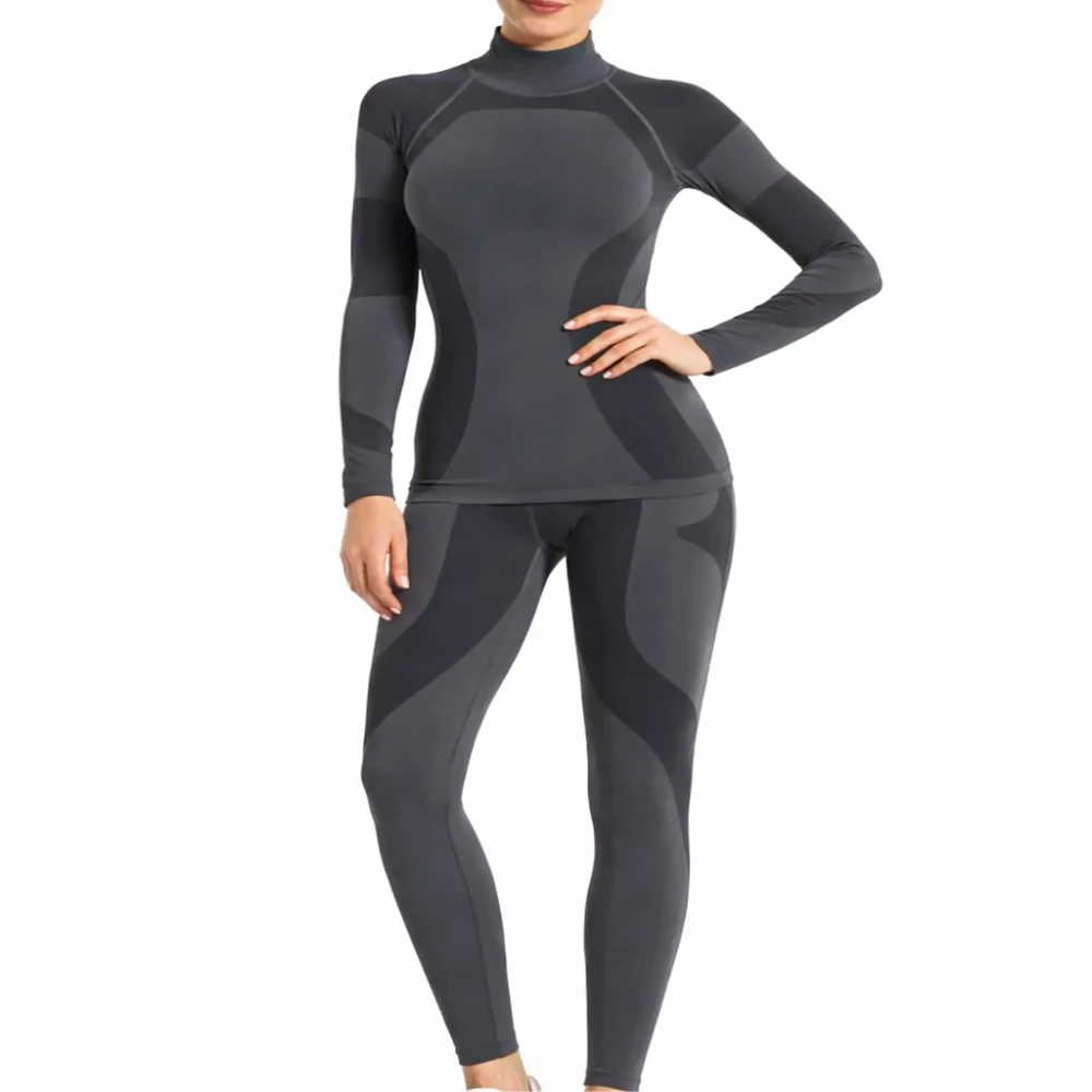Women Seamless One Piece Activewear Jumpsuit Long Sleeve Stretchable Fitness & Workout Wear