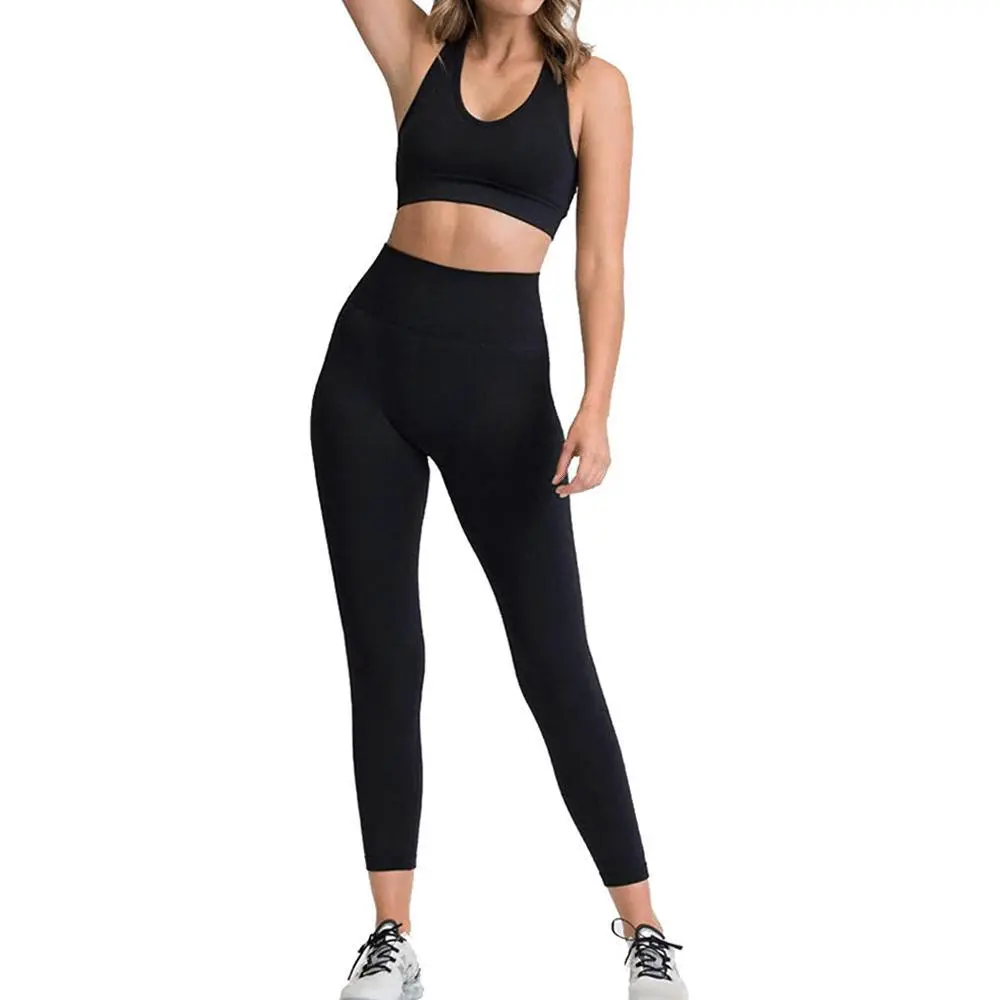 Black Casual Women's Gym Leggings High Quality Cotton Mid Waist Breathable Winter Exercise Knee-Length 280g Knitted All Sizes
