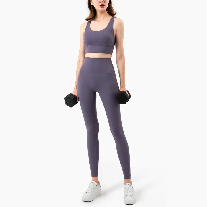 Women's Lightweight Solid Color Gym Wear Quick Dry Workout Fitness Running Yoga Set Custom Yoga Wear OEM Supplier Comfortable