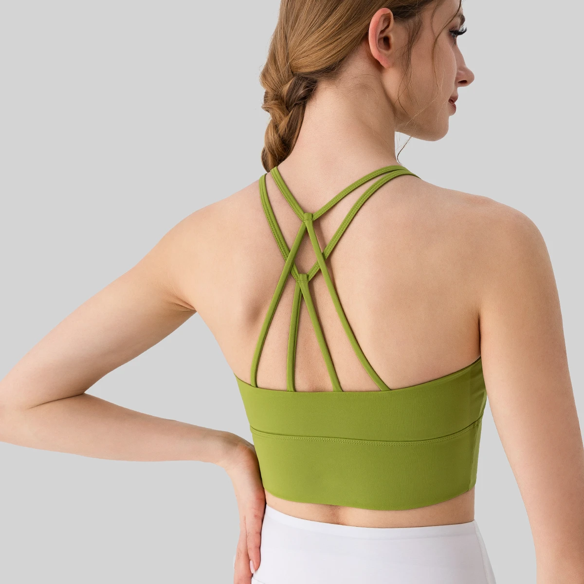 Women's Cross Back Seamless Yoga Top Breathable Fitness Tank for Running & Gym Elastic Casual & Sexy Design