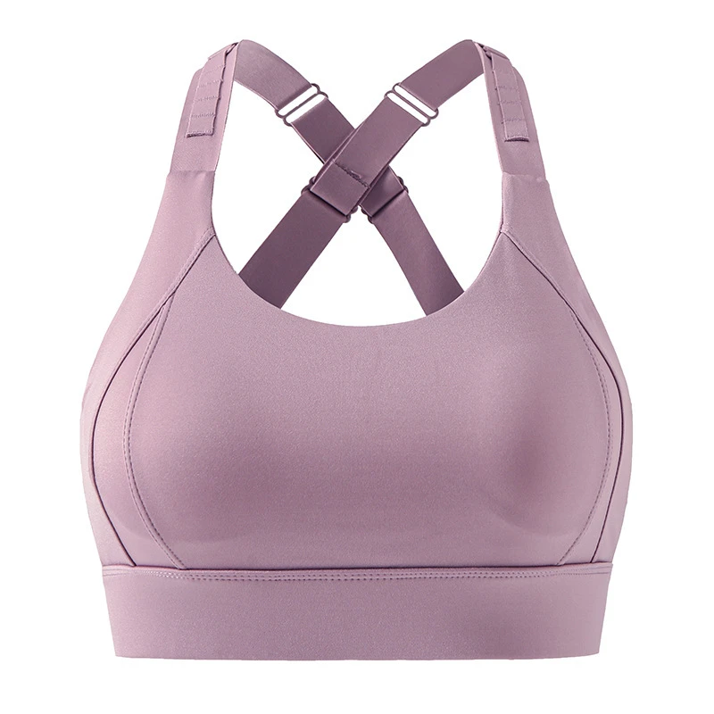 XXL Plus Size Sexy Zip Front Closure Strappy Cross Yoga Bra Women's Padded Shockproof Gathered Seamless Wireless Sport Gym Bras