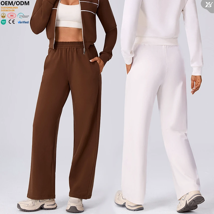 XW-KW457 Women's Stand Collar Jacket High Waisted Pants Sports Yoga Suit Outdoor Running Sports Yoga Pants