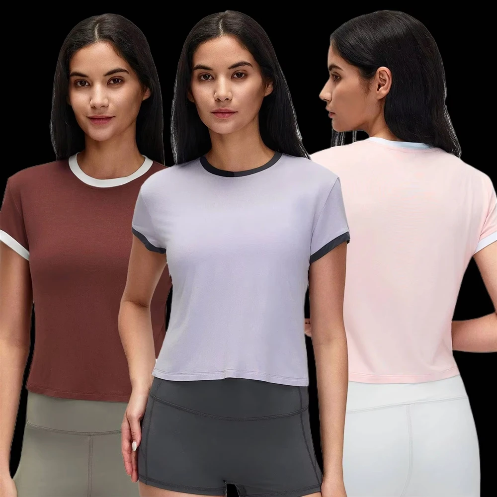 Wholesale Custom Logo 2026 NewCasual Breathable for Women's Slim-fit Short Sleeve Sports Running Yoga Fitness T-shirt