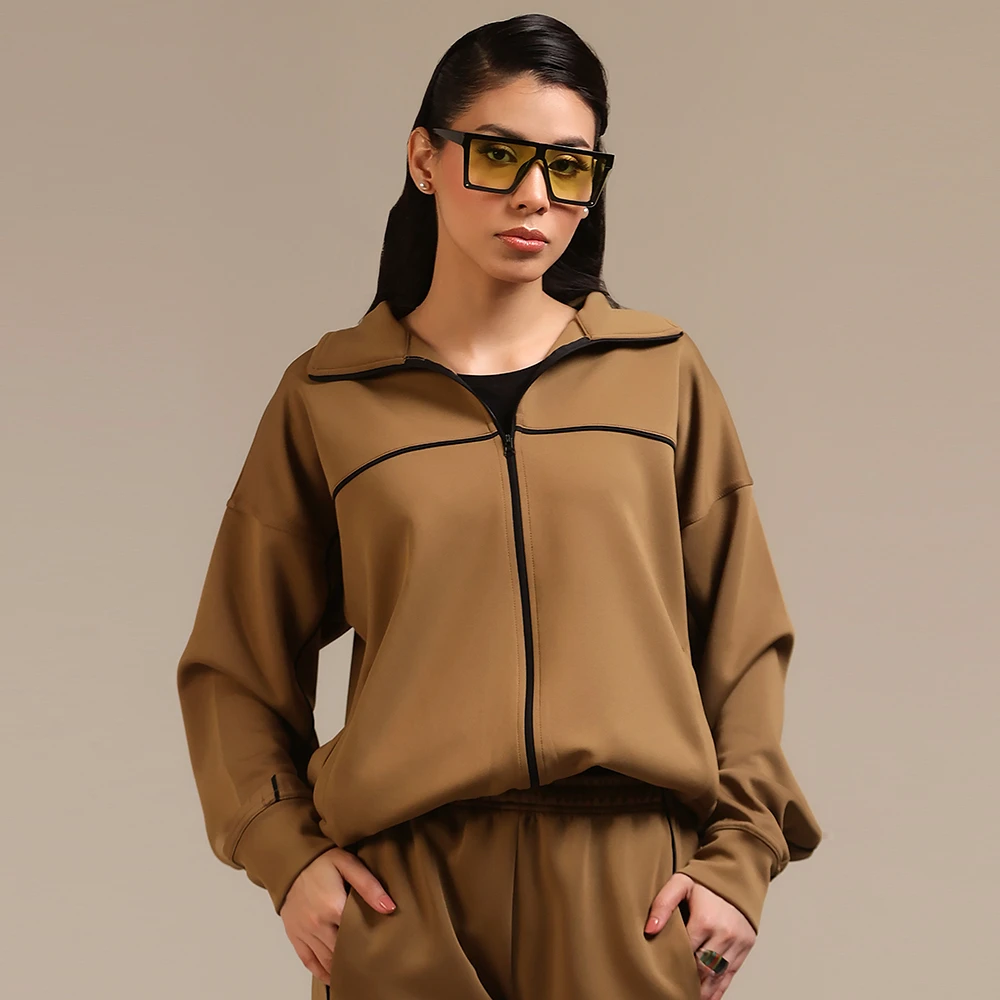 Everyday Bestseller Windproof Breathable Yoga Jacket Women High Neck Zip Sports Top Regular Fit Long Sleeve Workout Hoodie