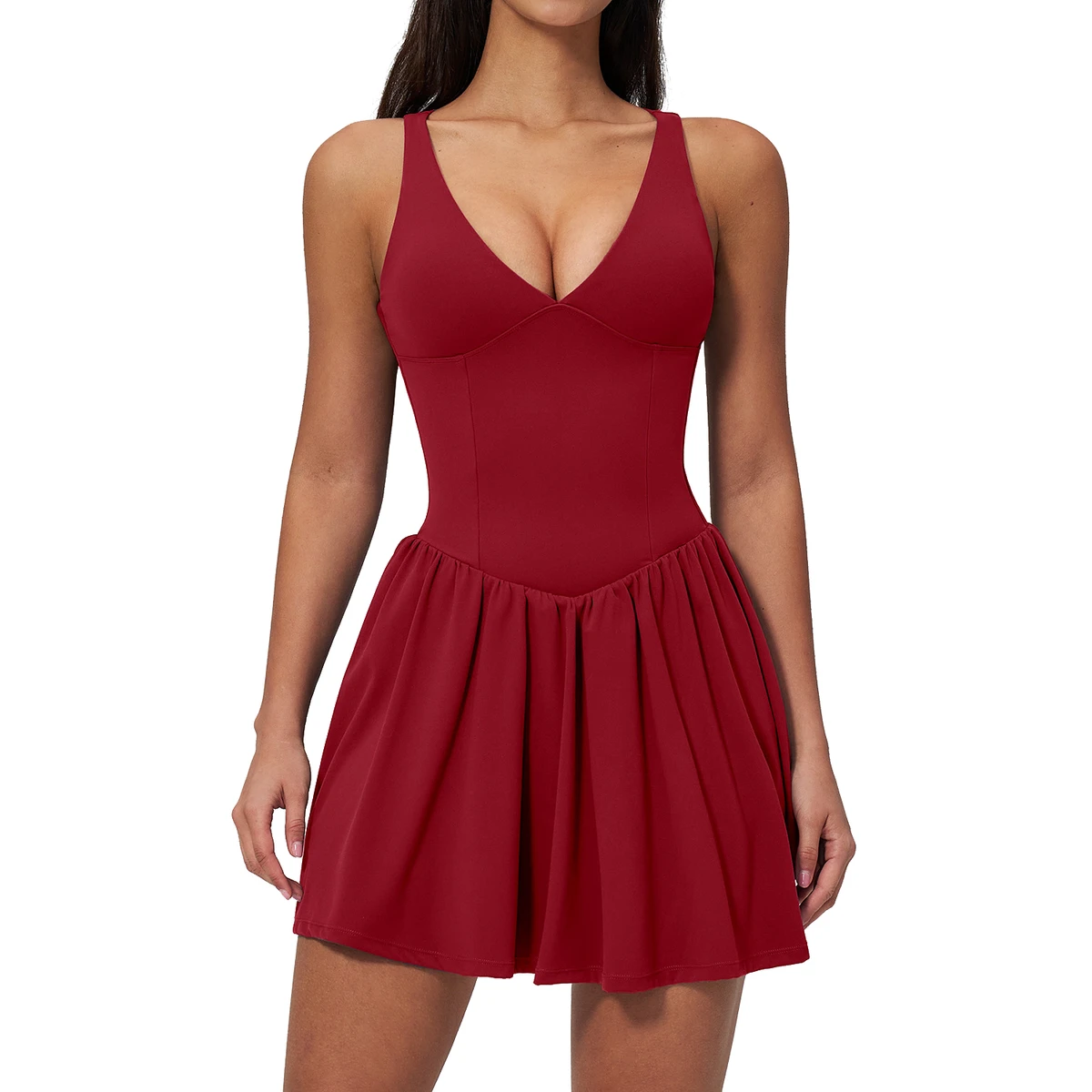 Women's Yoga Dress & Skirt 2-Piece Set Four-Way Stretch Seamless High Waist Activewear Tight Spaghetti Strap Sports Running