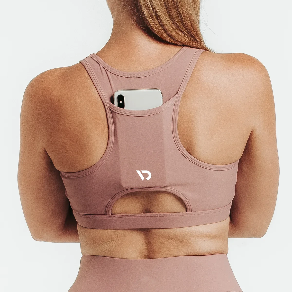 High Support Racerback Sports Bra Front Phone Pocket Eco-Friendly Spandex/Polyester Ultra-comfort for Intense Workouts Plus Size