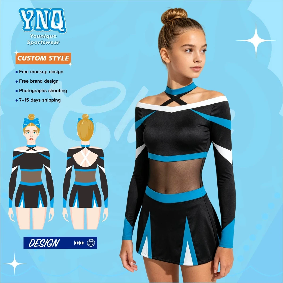 High Quality Comfortable Cheerleading Dance Clothes for Girls for Cheer Teams
