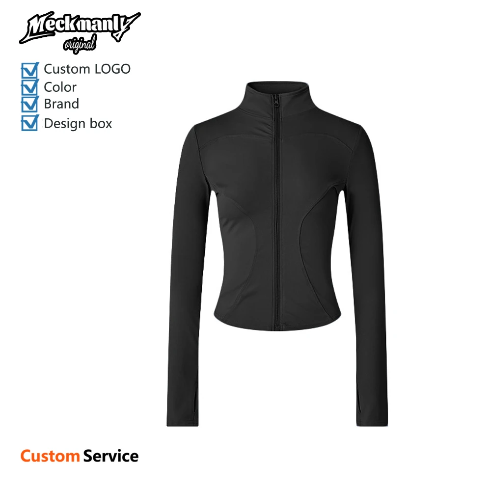 OEM/ODM Custom Women's Casual Summer Workout Lightweight Zip Up Yoga Cropped Athletic Slim Fit Tops