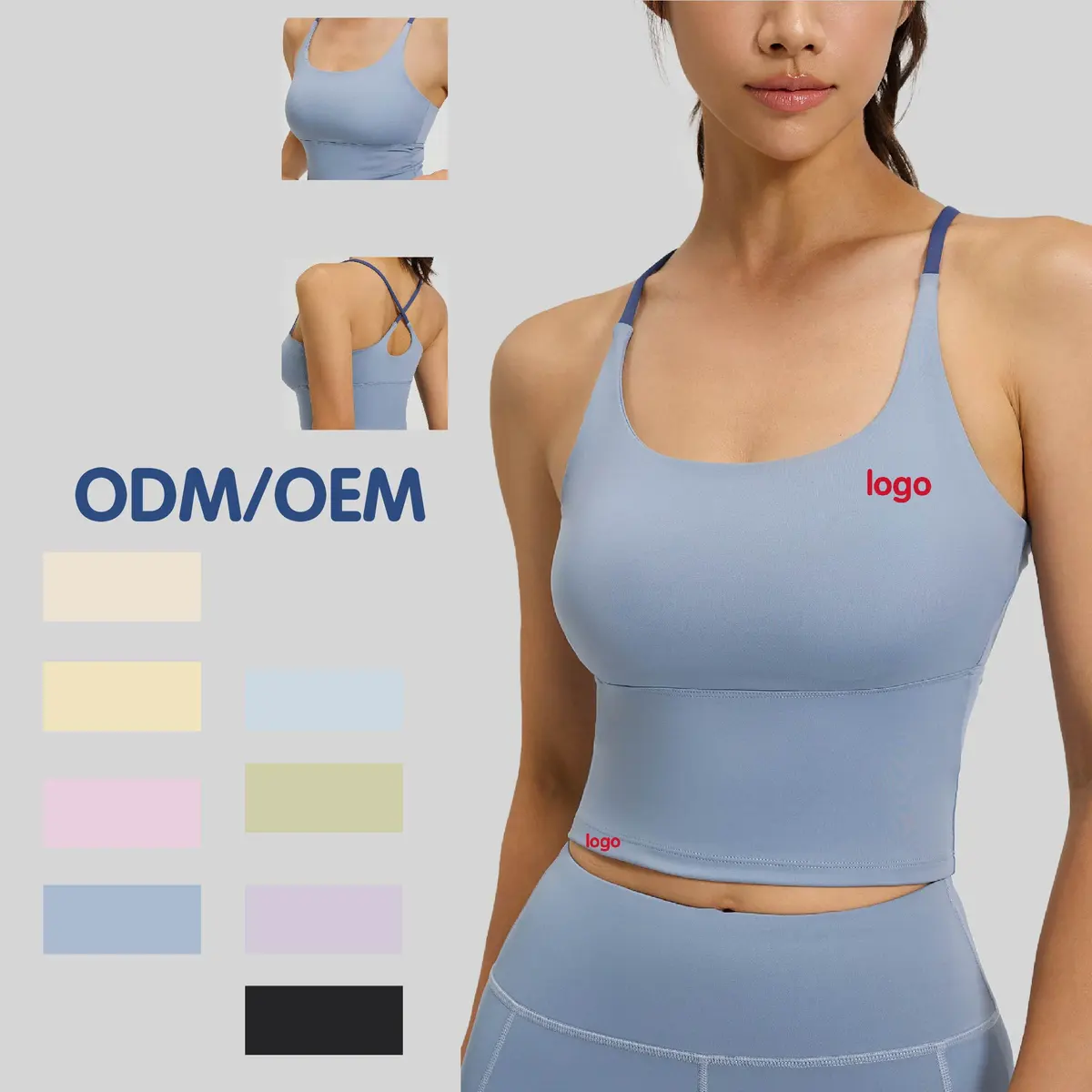 High Stretch Yoga Top Women Built in Pads Slim Fit Breathable for Gym Workout Supplier 01