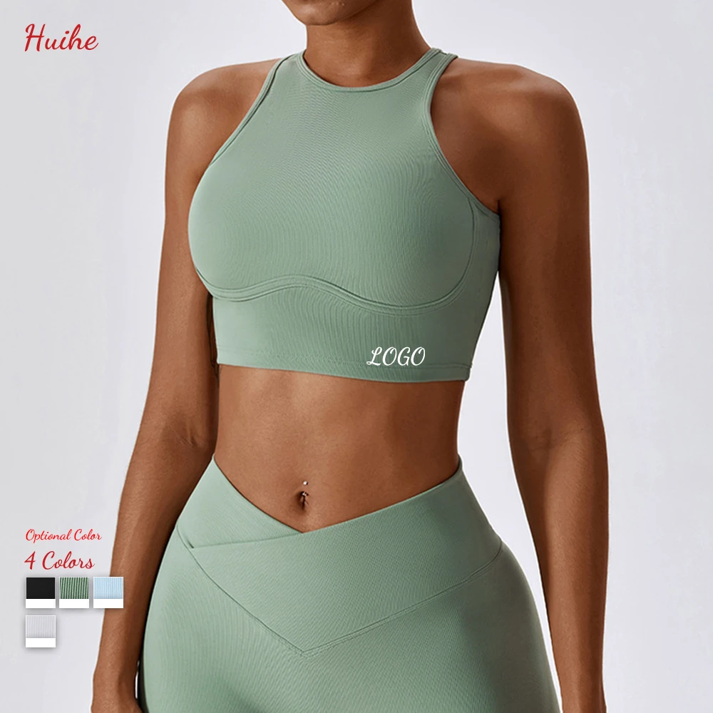 HUIHE Shockproof High-Strength Running Fitness Vest Workout Sport Bra Gym Yoga Bra