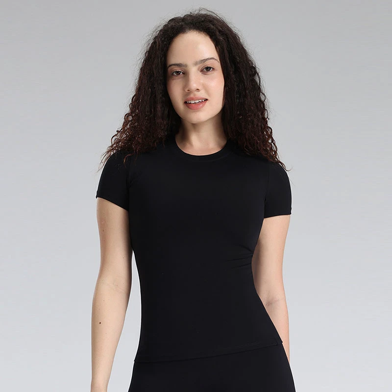 OEM/ODM Women's Slim Short Sleeve Quick Dry Workout Tops Breathable Gym Shirts for Yoga Athletes Soft Athletic Shirts