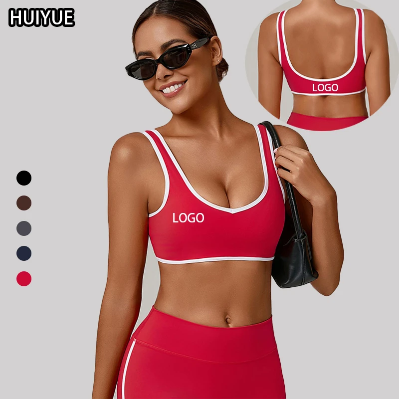 Fashion Breathable Lightweight Simple Medium Support Contrasting Colors Comfortable Bodycon Bra Beautiful Back for Yoga Sports