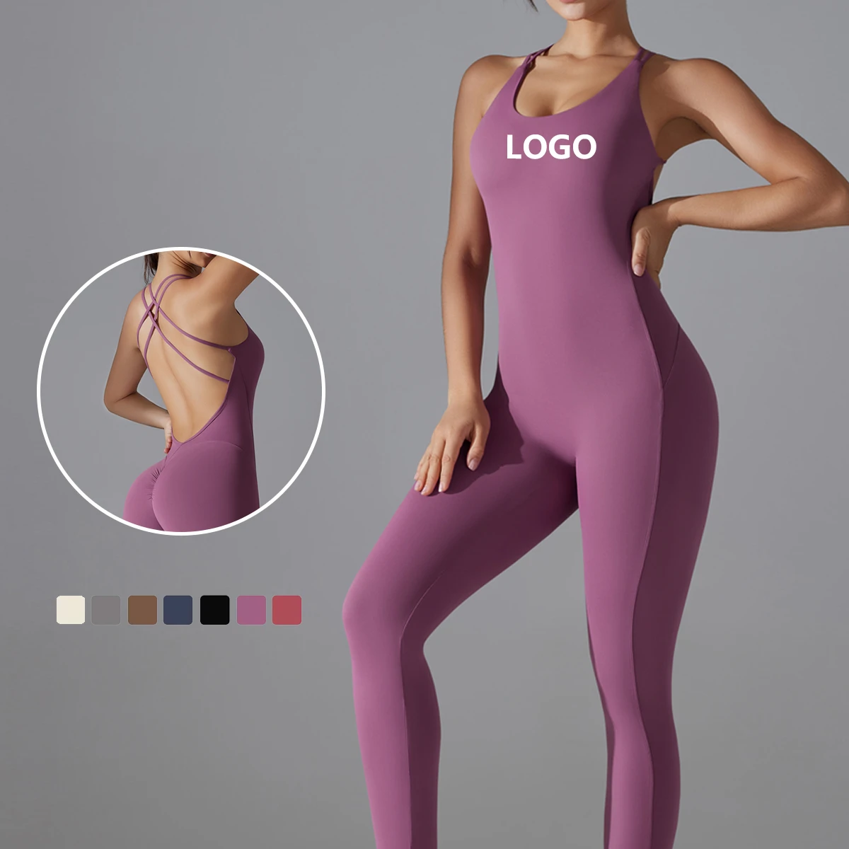Breathable Gym Fitness Yoga Leggings One Piece Women Sexy Solid Color Sportswear Yoga Women Jumpsuits