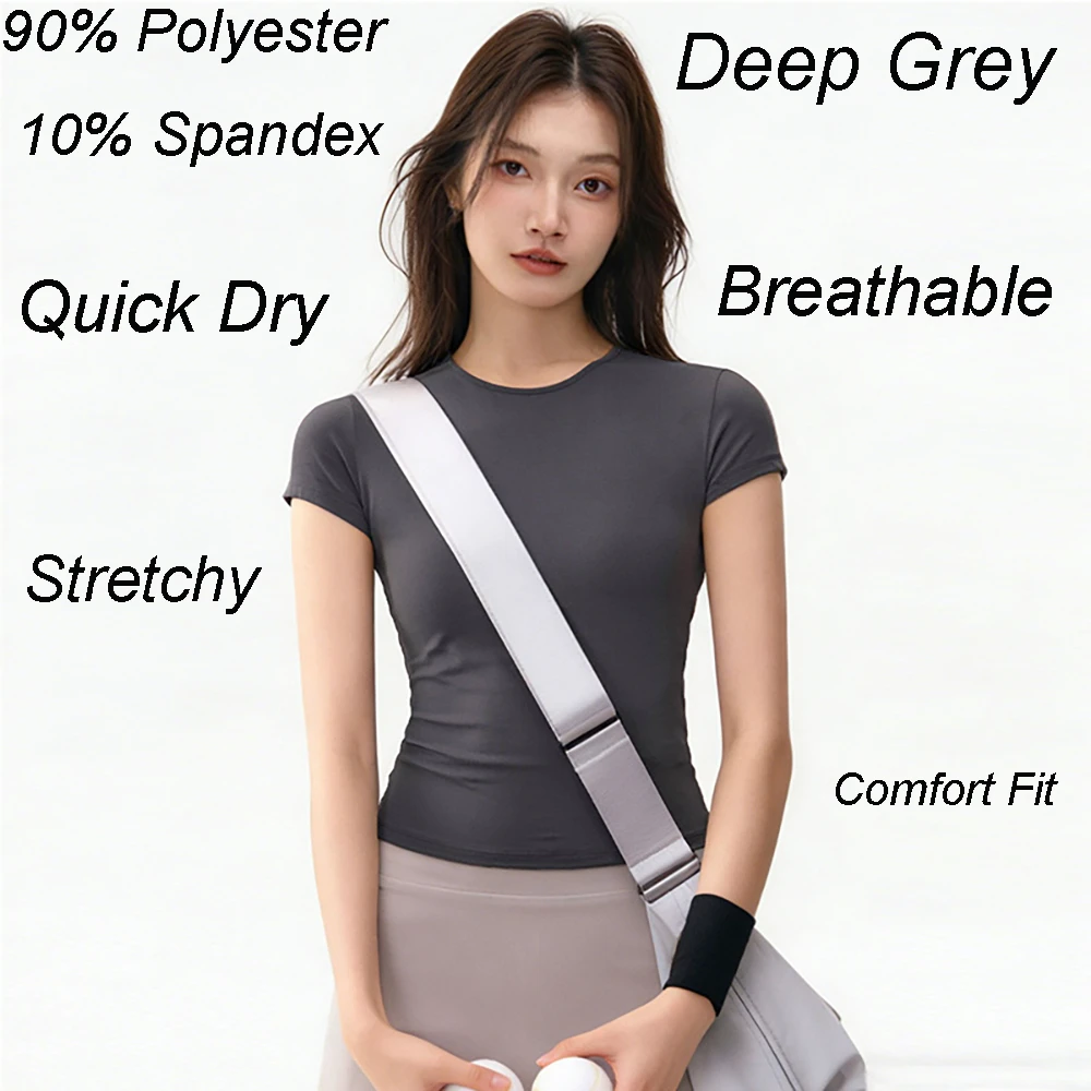 Custom LOGO Women's Quick Dry Yoga T-Shirt Breathable Mesh Short Sleeve Crew Neck Fitness Workout Top S-5XL