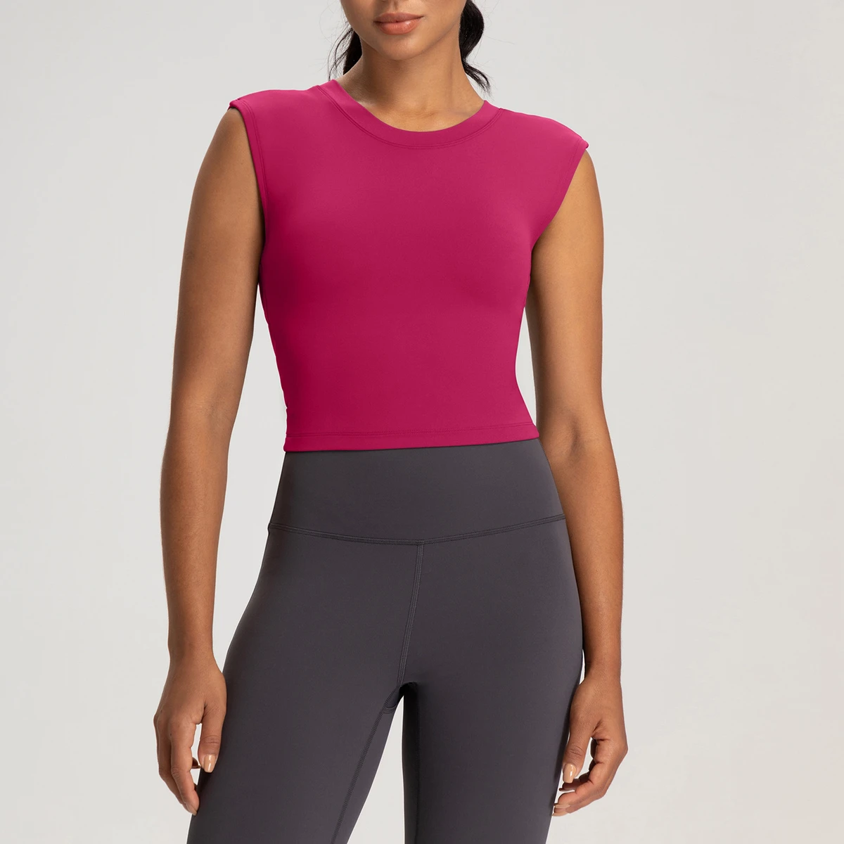 Women's Summer Yoga Tank Top with Back Hollow and Tight-fitting Sporty Sleeveless T-shirt Breathable Knitted Casual