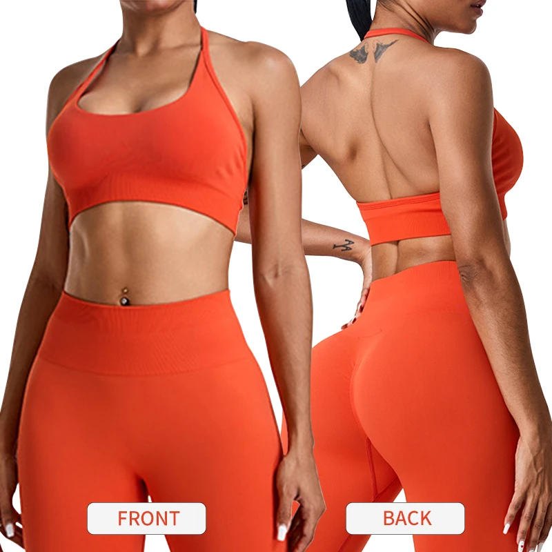 MS1103 Sports Bra for Women Square Neck Triangle Bralettes With Open Back Push up Workout Top Padded Light Support Yoga Top