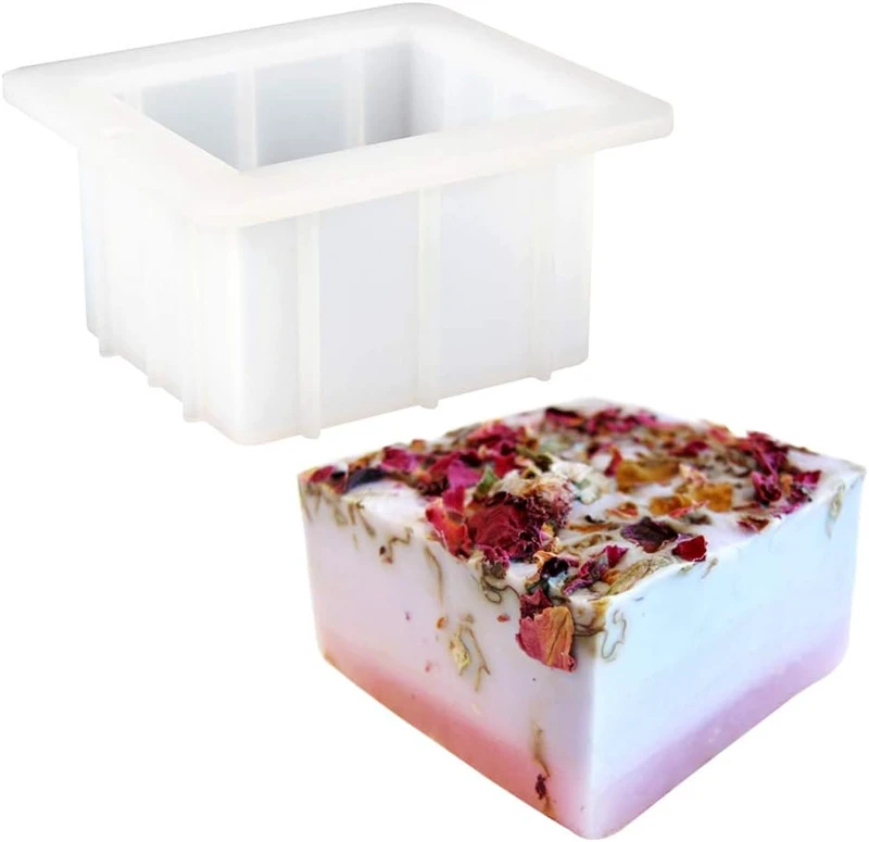 4-Inch Small Square Silicone Loaf Bar Mold DIY Handmade Soap & Bread Swirl Making Mold Cake Tools for Toast & Handmade Soap