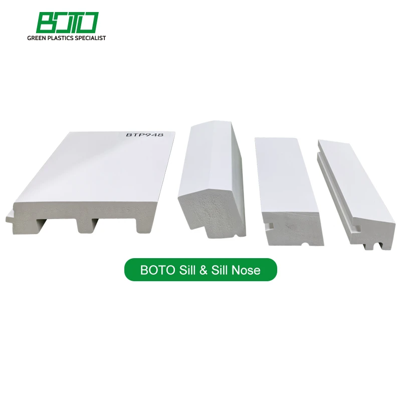 BOTO White PVC Sill Product Interior and Outside Decoration Window Sills Door Sills Custom Size PVC Sill & Drip Profiles